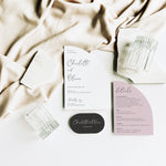 Modern Script Shaped Wedding Invitation Suite - Windsor Collection, Elle Bee Design