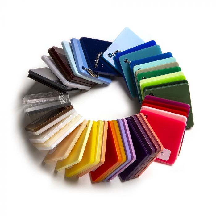 A selection of 3mm acrylic colour samples