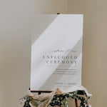 Stylish Unplugged Ceremony Sign - Belgravia Collection, Elle Bee Design