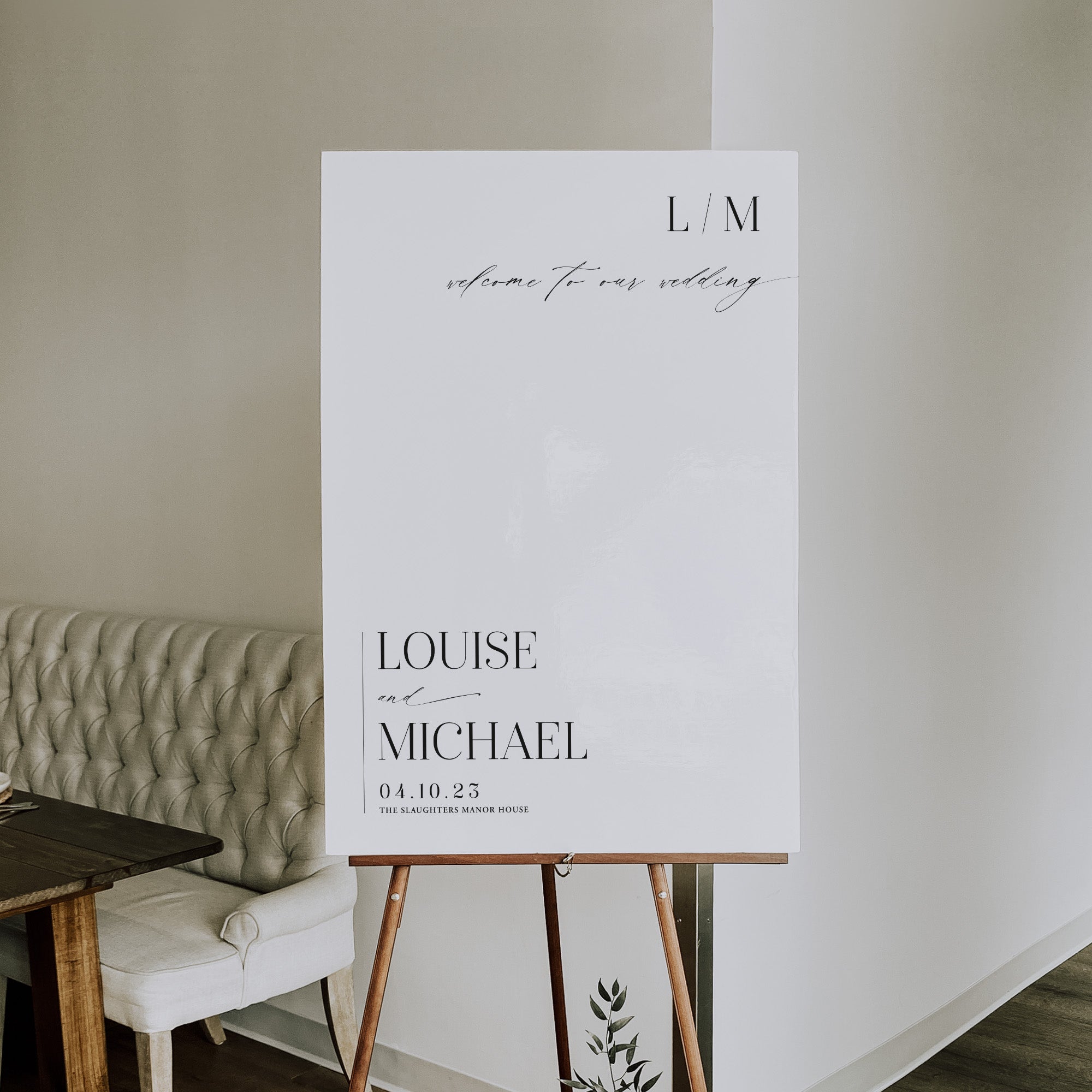 Modern Monogram Wedding Welcome Sign - Belgravia Collection, Elle Bee Design