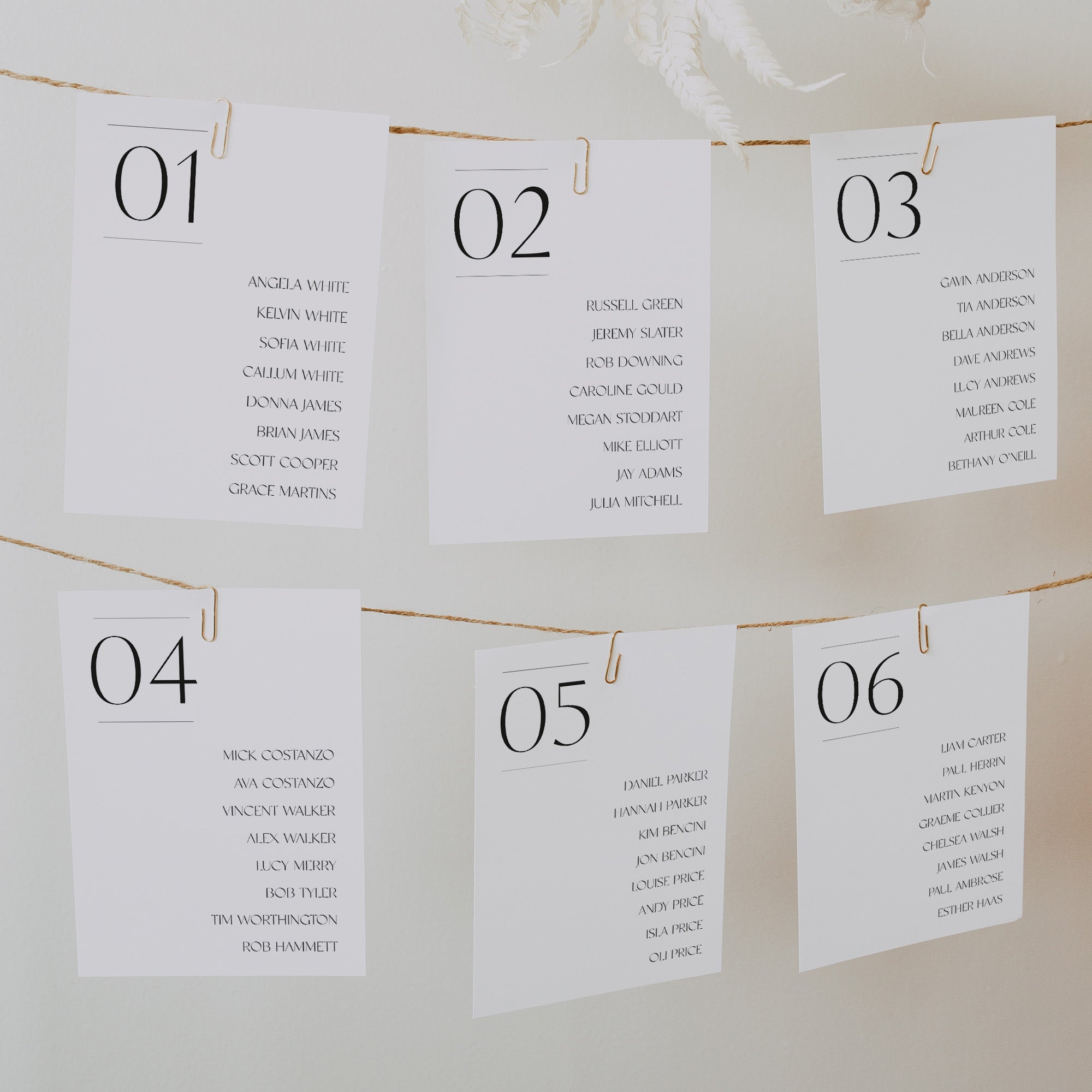 Modern Table Plan Cards - Belmont Collection, Elle Bee Design