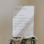 Modern Minimalist Order of Events Sign - Camden Collection, Elle Bee Design