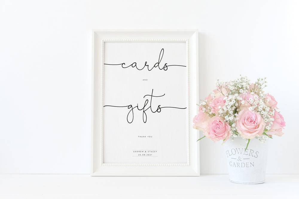 Cards and Gifts Wedding Sign - Personalised
