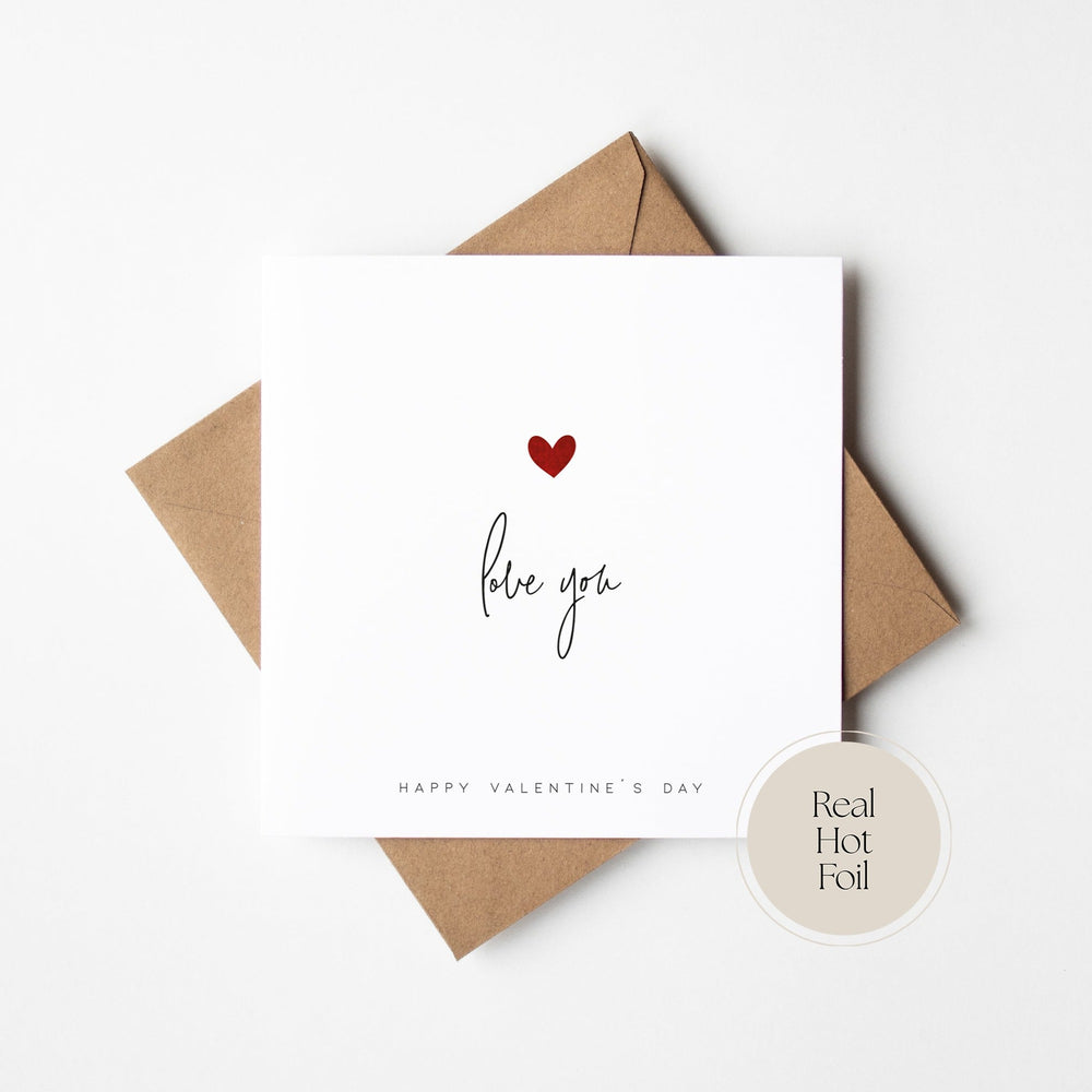 Love You Foil Heart Valentine's Day Card (VAL018)