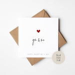 You and Me Foil Heart Valentine's Day Card (VAL013)