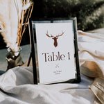 Stag Wedding Table Number - Highgate Collection, Elle Bee Design