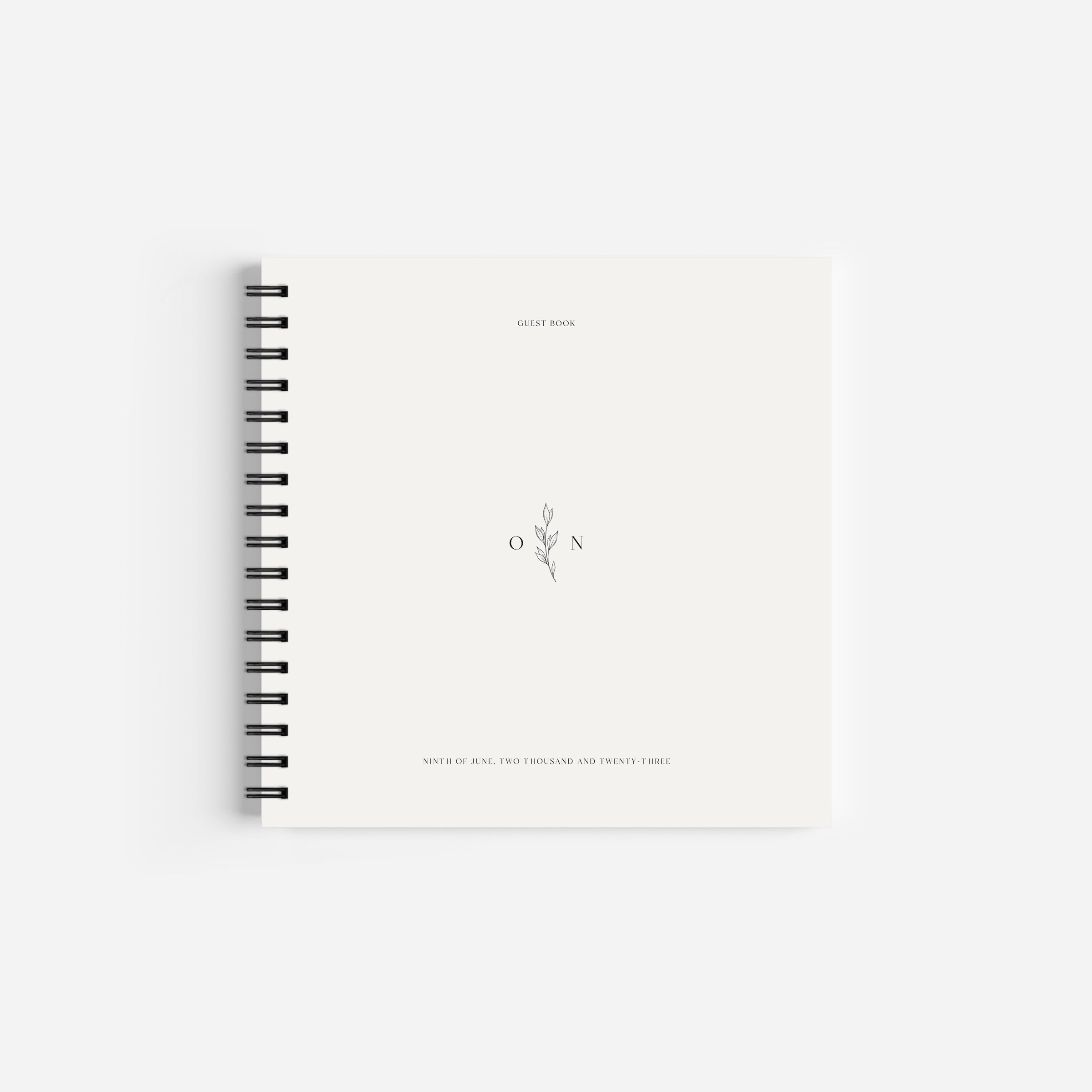 Simple Foliage Monogram Guest Book - Holland Park Collection, Elle Bee Design