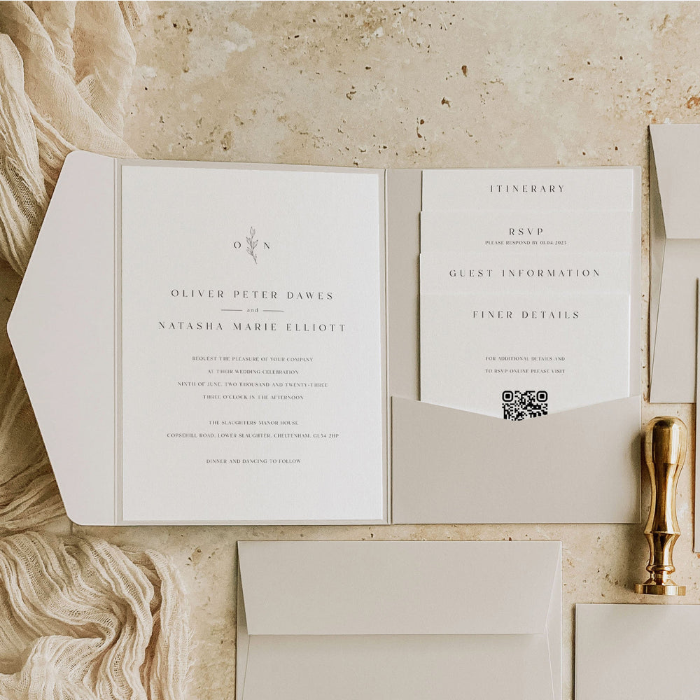 Classic Monogram Pocketfold Wedding Invitation Suite - Holland Park Collection, Elle Bee Design