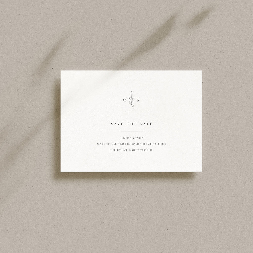 Simple Monogram Save the Date Card - Holland Park Collection, Elle Bee Design