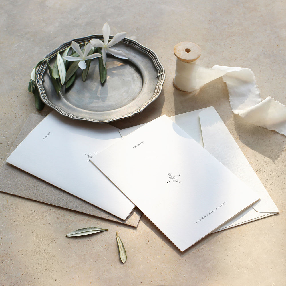 Simple Monogram Wedding Thank You Card - Holland Park Collection, Elle Bee Design