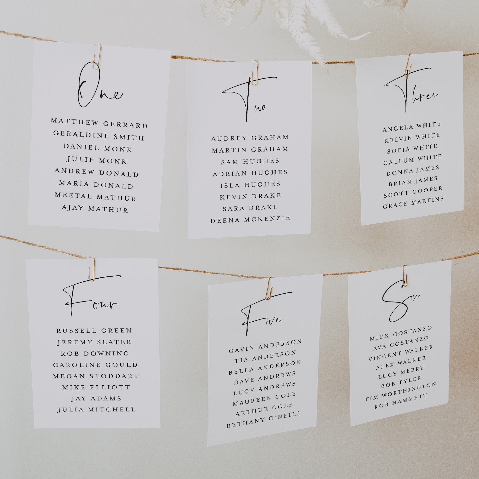 Modern Wedding Table Plan Cards - Kilburn Collection, Elle Bee Design