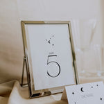 Celestial Moon and Stars Wedding Table Number - Lunar Collection, Elle Bee Design