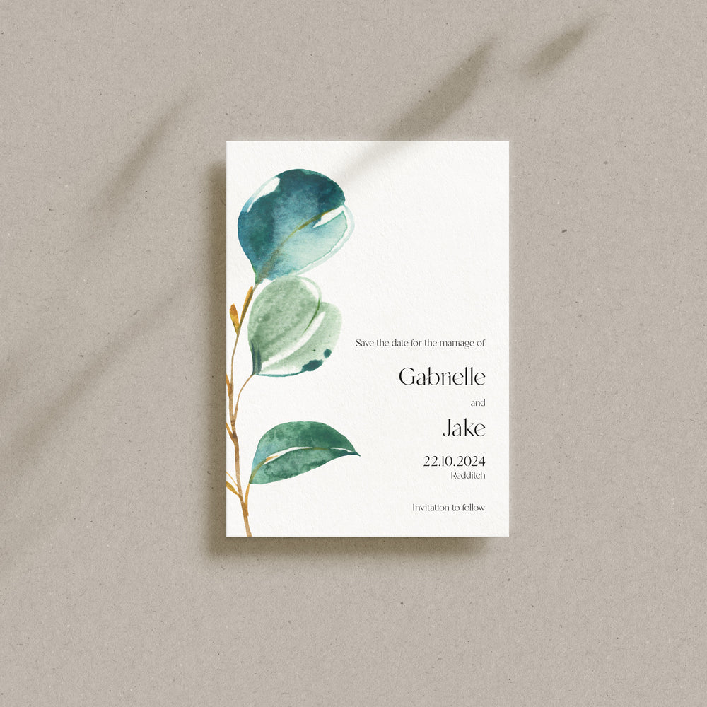 Eucalyptus Save the Date Card - Northwood Collection, Elle Bee Design