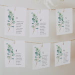 Eucalyptus Wedding Table Plan Cards - Northwood Collection, Elle Bee Design