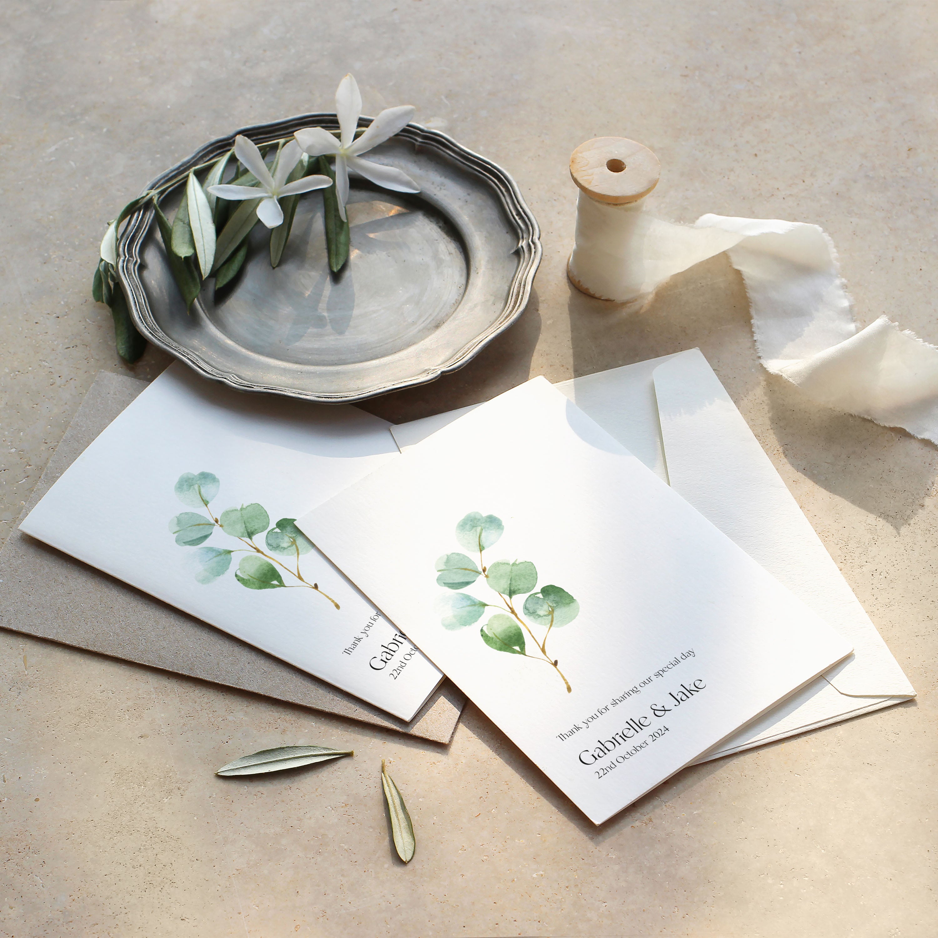 Eucalyptus Wedding Thank You Card - Northwood Collection, Elle Bee Design