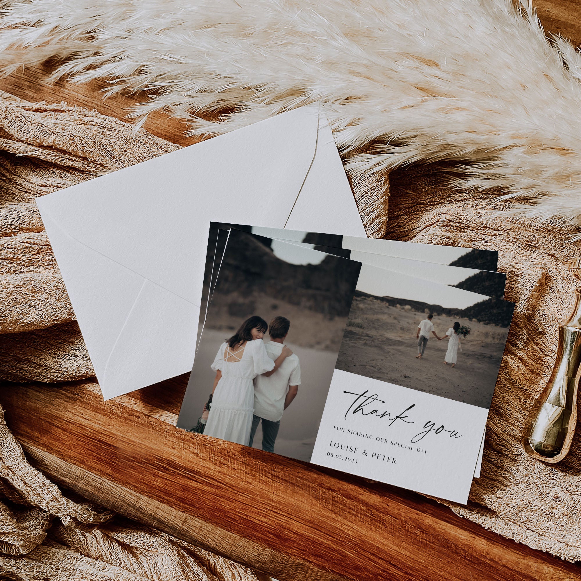 Multi Photo wedding thank you card thank you card Worcestershire