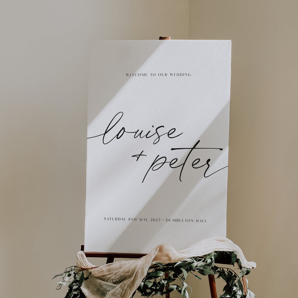 Modern Script Wedding Welcome Sign - Portobello Collection, Elle Bee Design