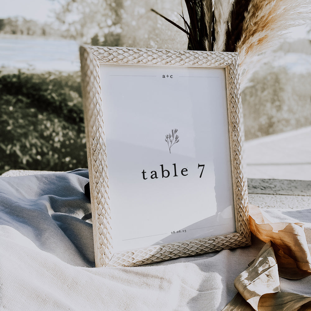 Vintage Wedding Table Number - Shoreditch Collection, Elle Bee Design