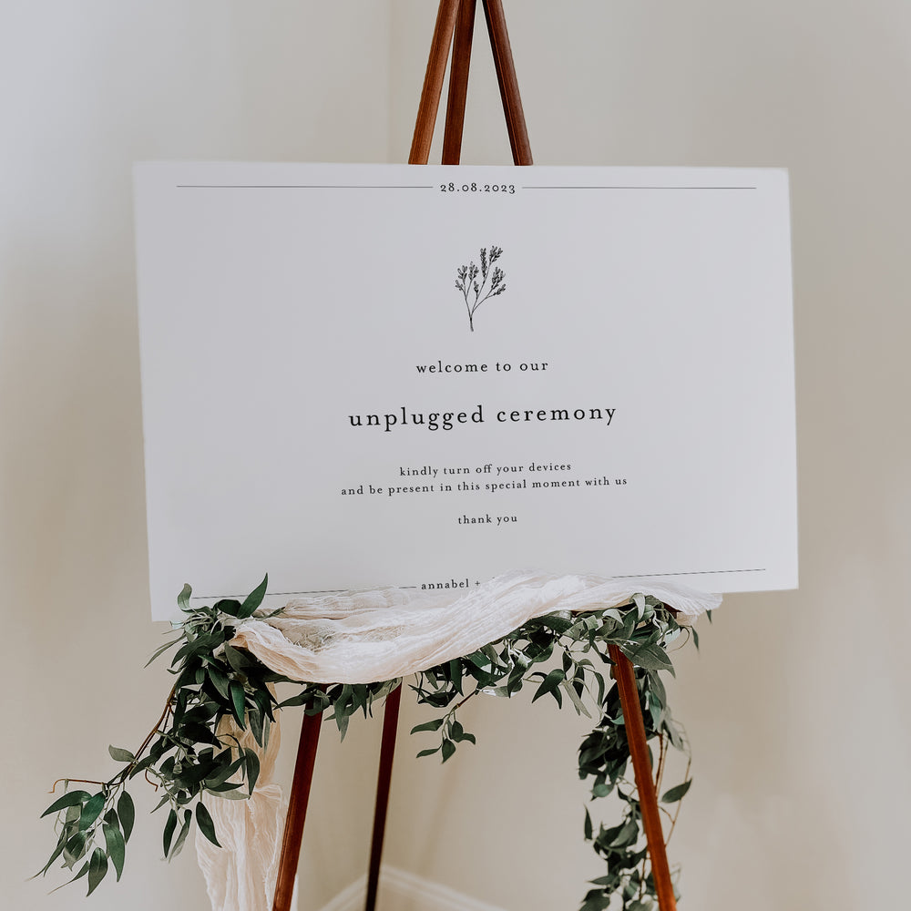 Vintage Unplugged Ceremony Sign - Shoreditch Collection, Elle Bee Design