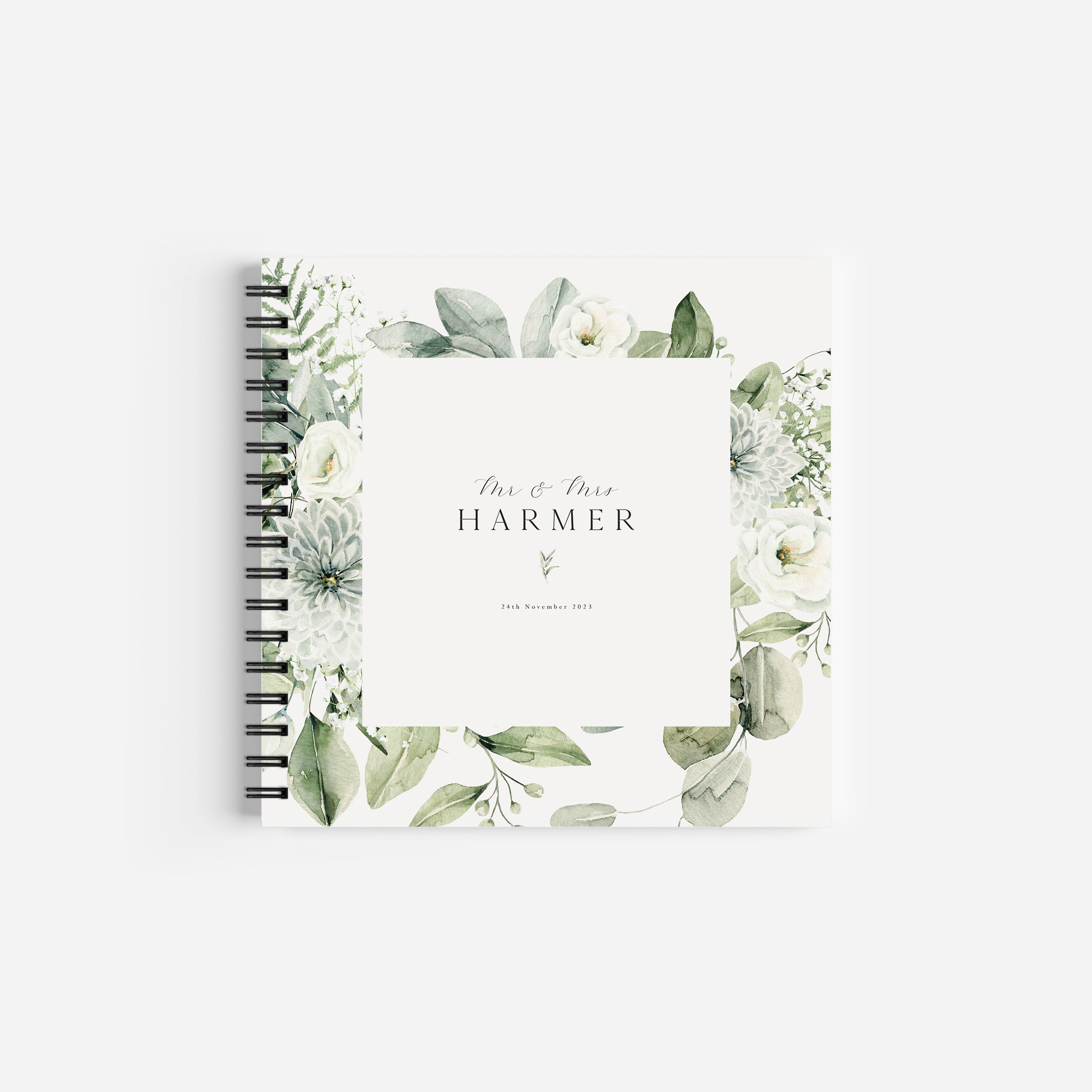 Greenery Wedding Guestbook - Warwick Collection, Elle Bee Design