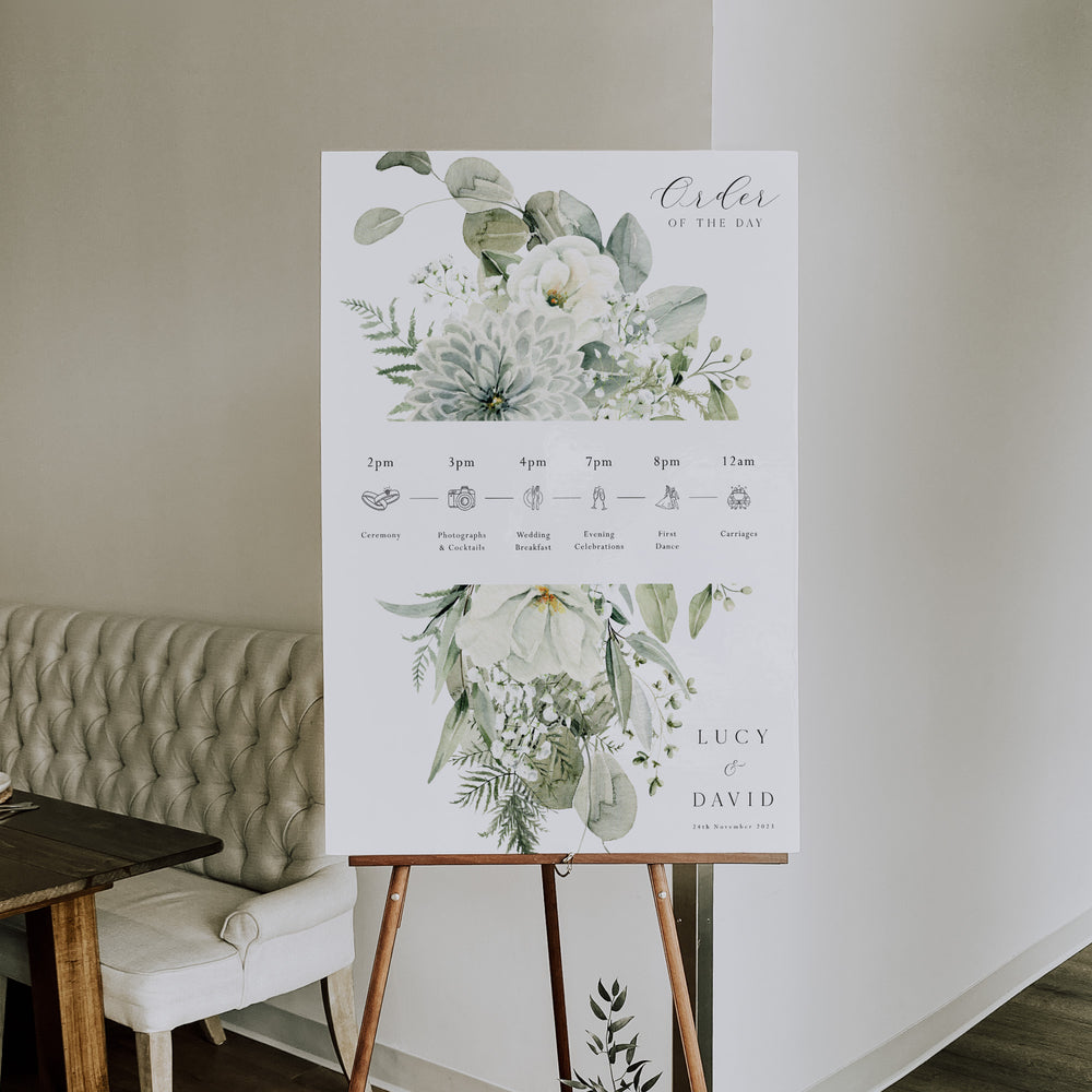 Greenery Wedding Order of the Day Sign - Warwick Collection, Elle Bee Design
