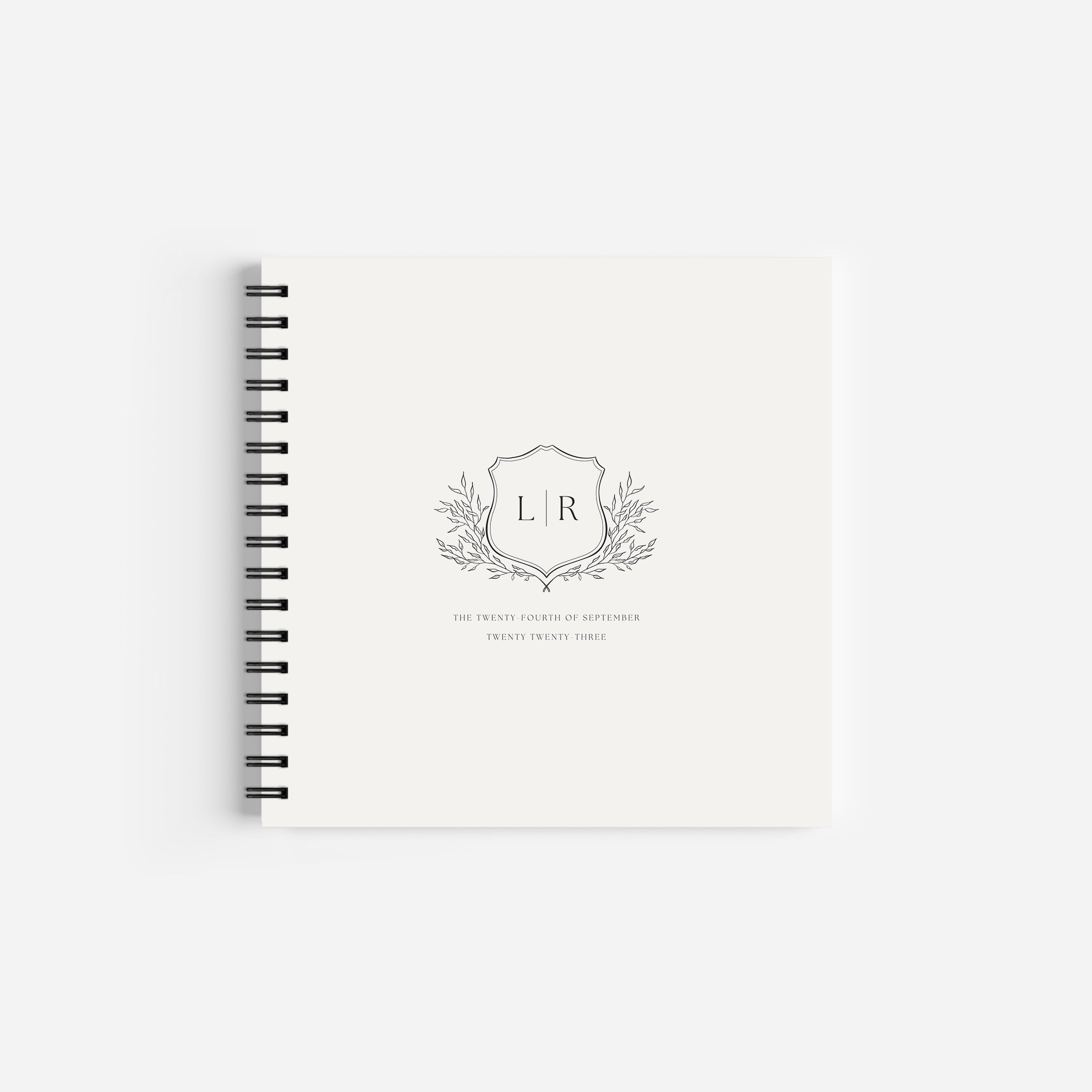 Monogram Crest Wedding Guest Book - Westminster Collection, Elle Bee Design