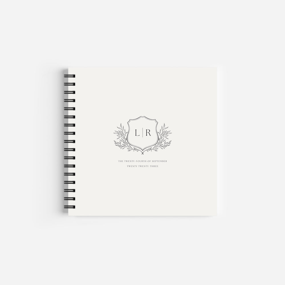 Monogram Crest Wedding Guest Book - Westminster Collection, Elle Bee Design