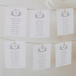 Classic Crest Wedding Table Plan Cards - Westminster Collection, Elle Bee Design