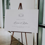 Monogram Crest Wedding Welcome Sign - Westminster Collection, Elle Bee Design