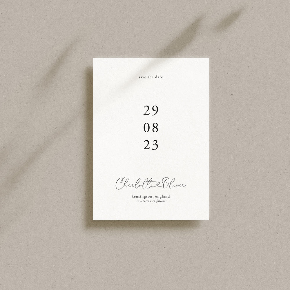 Modern Wedding Save the Date Card - Windsor Collection, Elle Bee Design